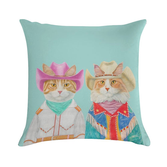 Rodeo Cats - Ginger Cats Soft Decorative Cover Throw Pillow