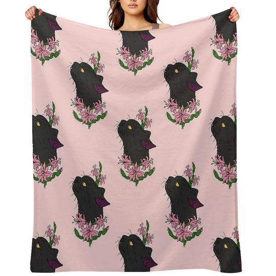 Christmas Cacti Floral Cat Bea All-season Throw Blanket