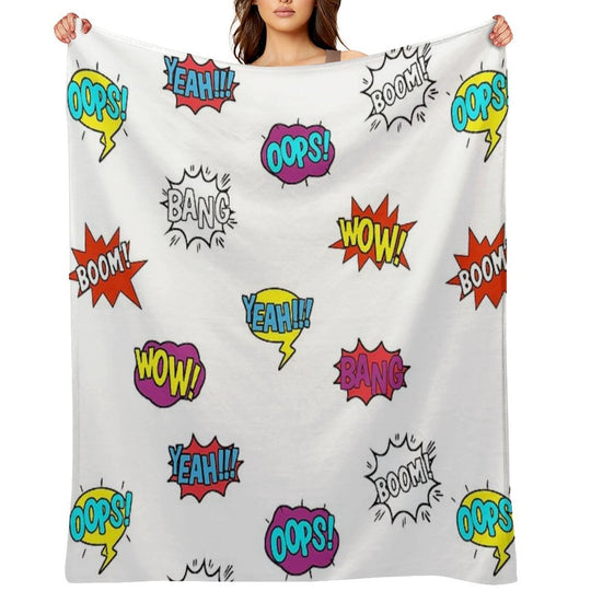 Pop Art Comic Book Style - LBC Easy Care Throw Blanket