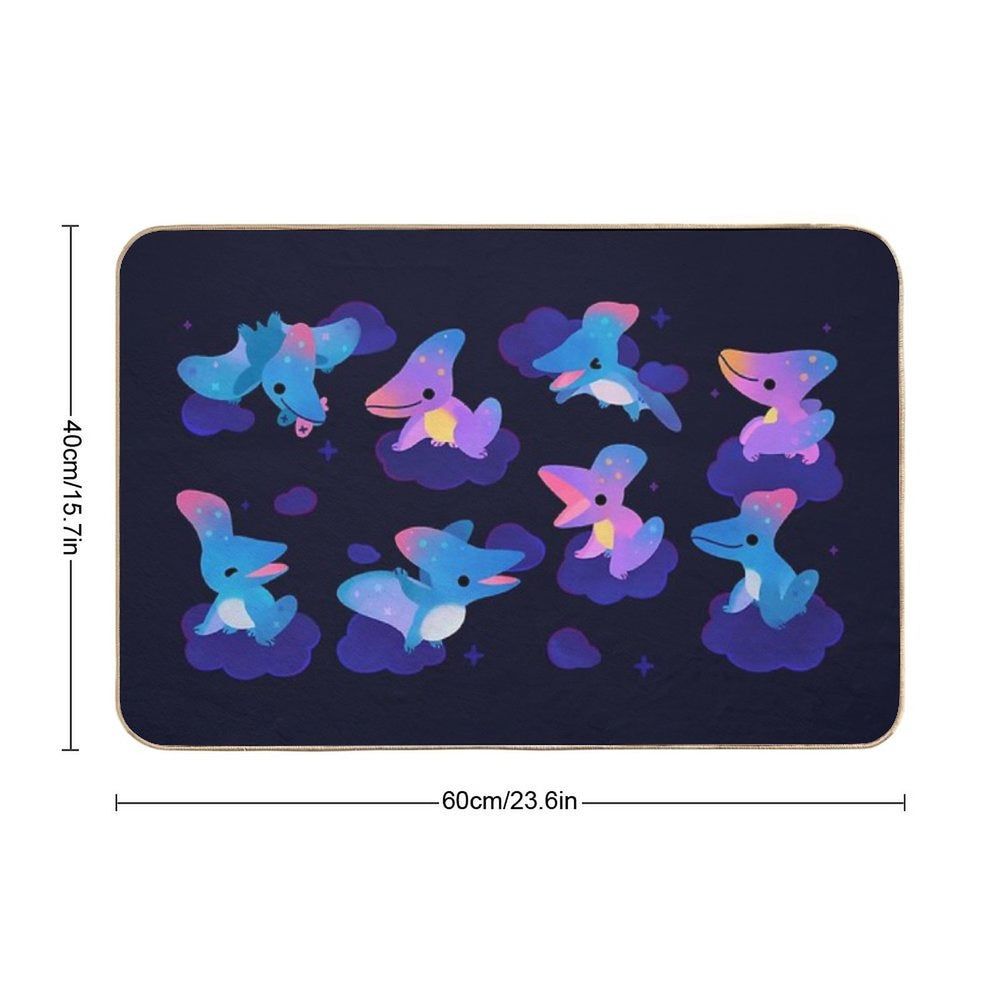 Pteranodon in The Night Sky  Stain-Proof Bath Mat