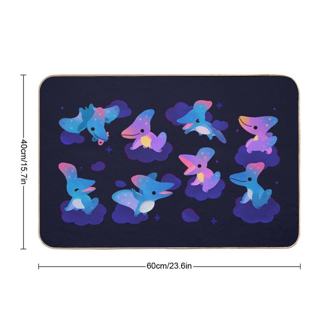 Pteranodon in The Night Sky  Stain-Proof Bath Mat