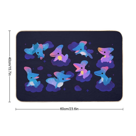 Pteranodon in The Night Sky  Stain-Proof Bath Mat