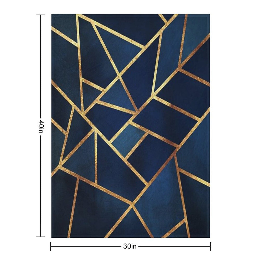 Navy Gold Stone Geometric Gift-ready Throw Blanket