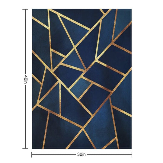 Navy Gold Stone Geometric Gift-ready Throw Blanket