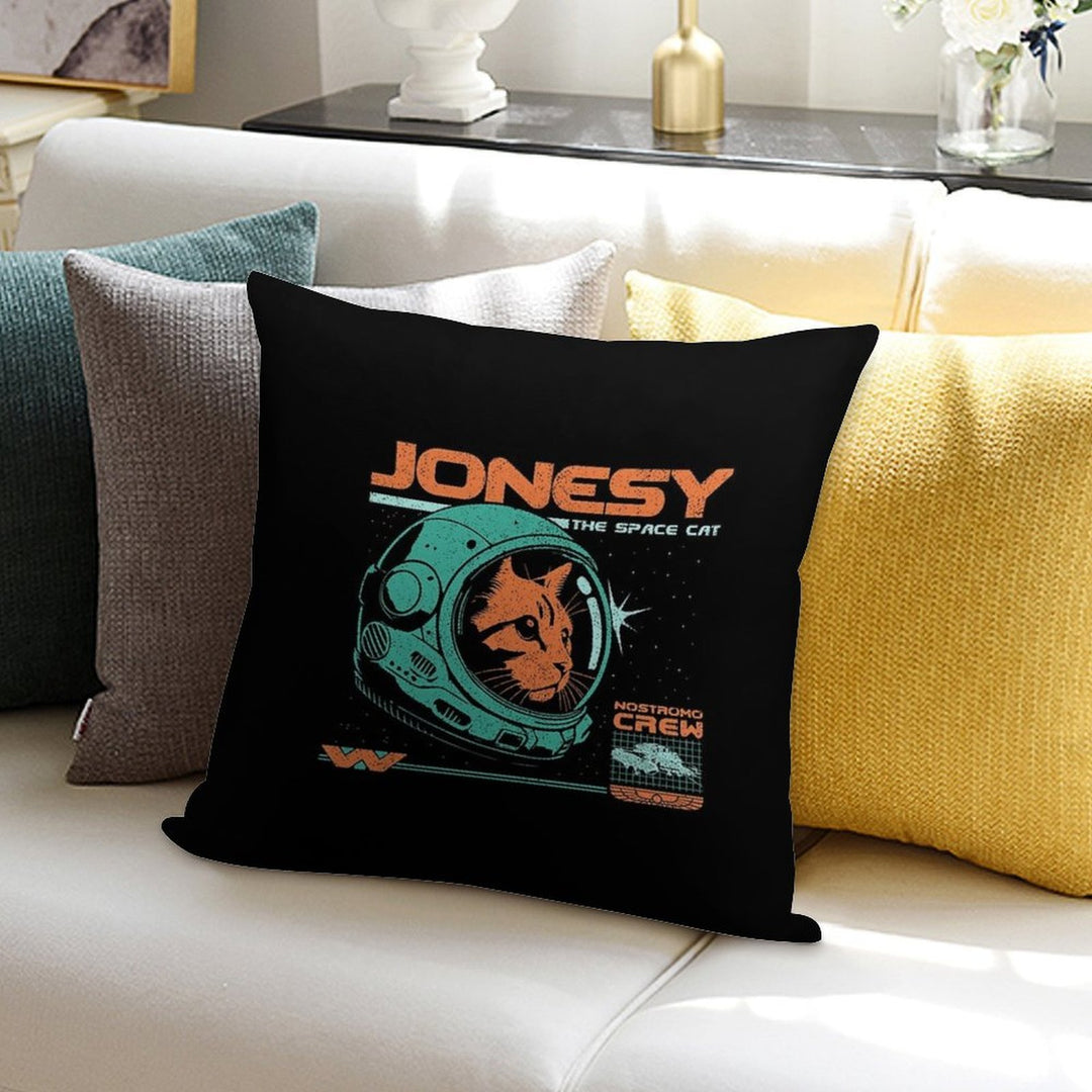 Jonesy The Space Cat Soft Home Decor Throw Pillow
