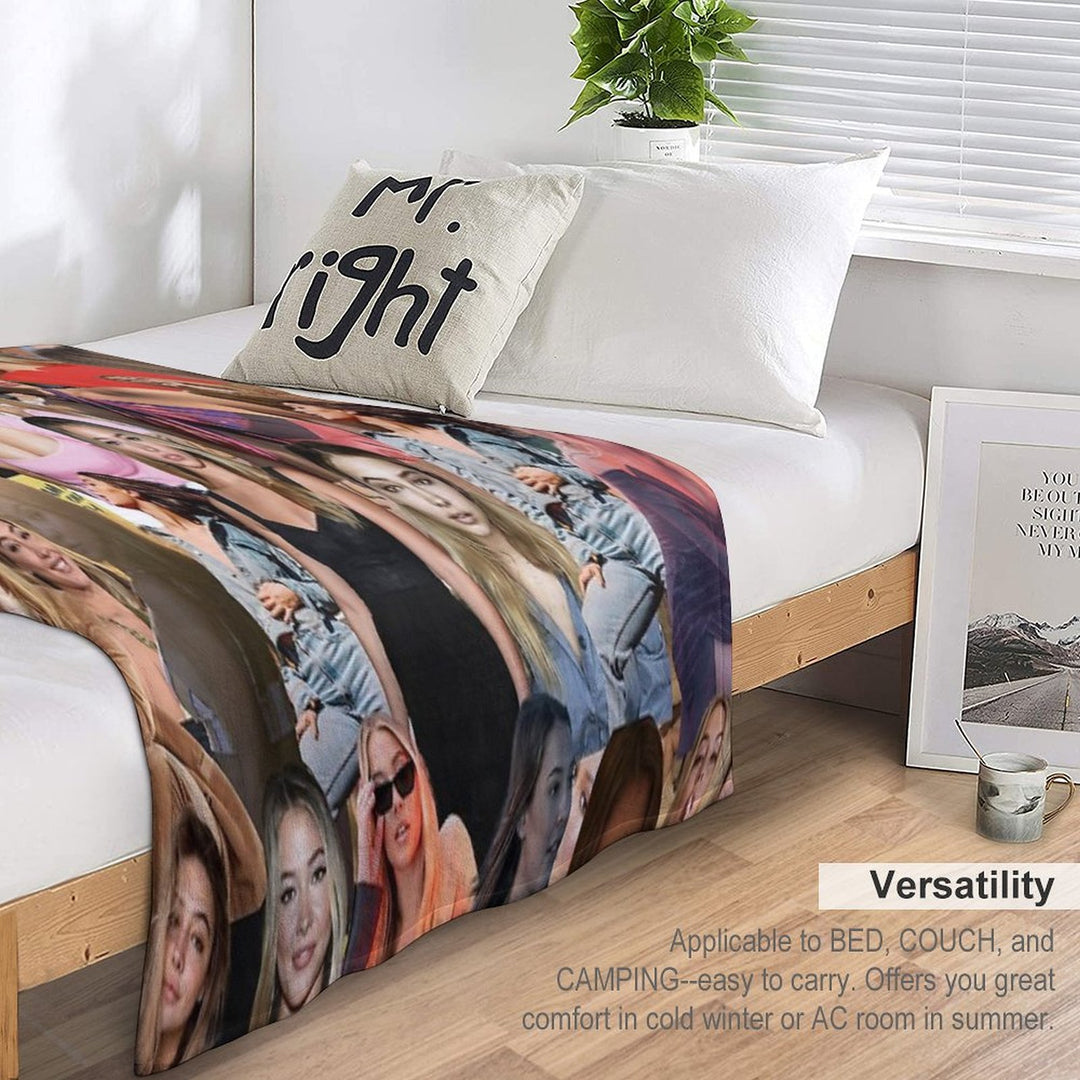 Madelyn Cline Super Fine Beautiful Actress Aesthetic Collage - 1 Anti-pilling Throw Blanket