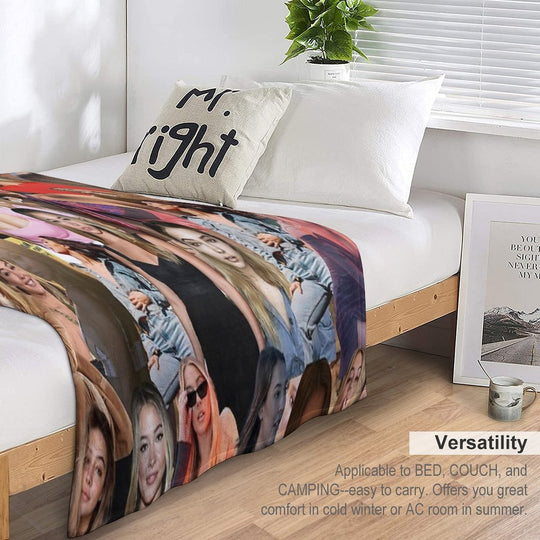 Madelyn Cline Super Fine Beautiful Actress Aesthetic Collage - 1 Anti-pilling Throw Blanket