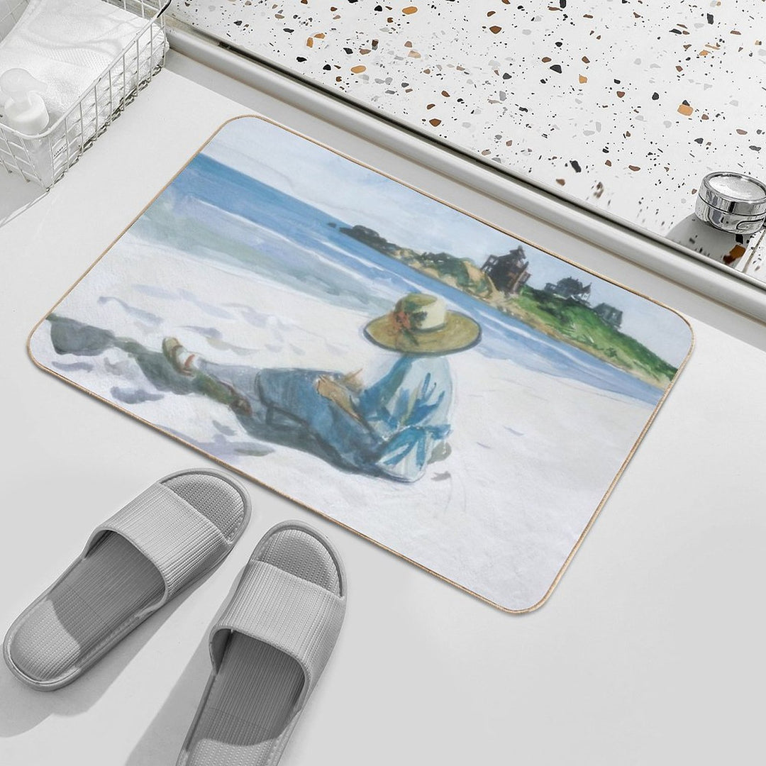 Jo Sketching at Good Harbour Beach   1923 by Edward Hopper  Easy To Clean Bath Mat