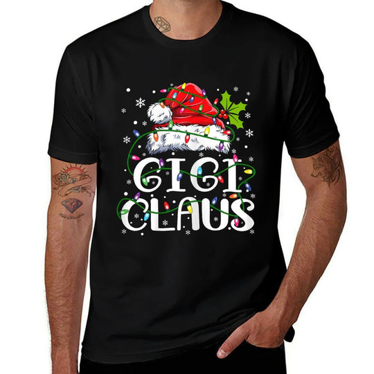 Gigi Claus Christmas Lights Pajama Family Matching  Stretchy T-Shirt
