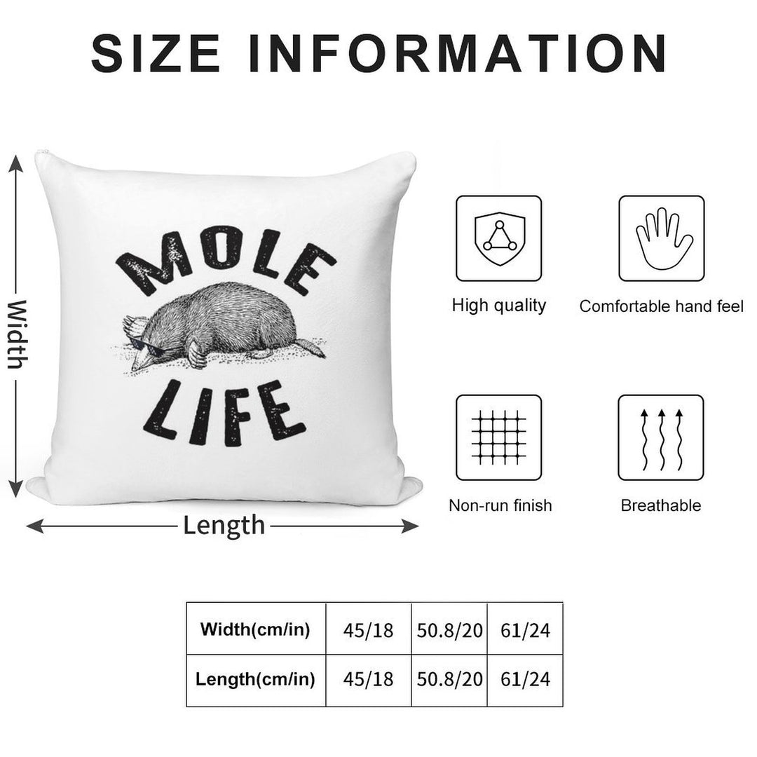Mole Life Meme Soft Warmth Comfort Throw Pillow