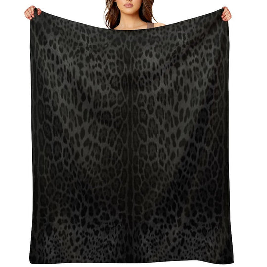 Black Leopard Print Skin Quick-dry Throw Blanket