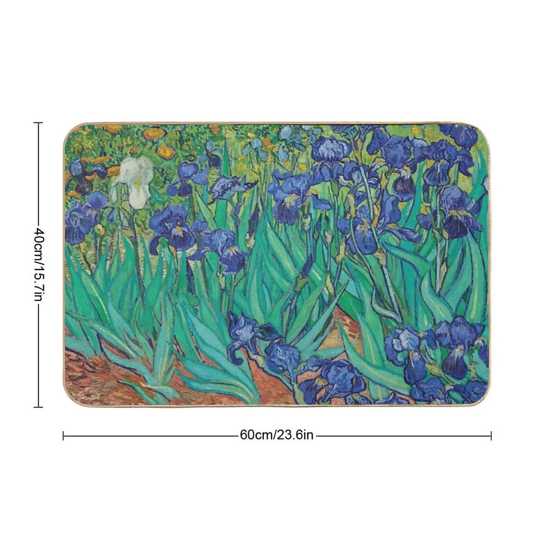 Irises by Vincent Van Gogh  Easy Maintenance Bath Mat