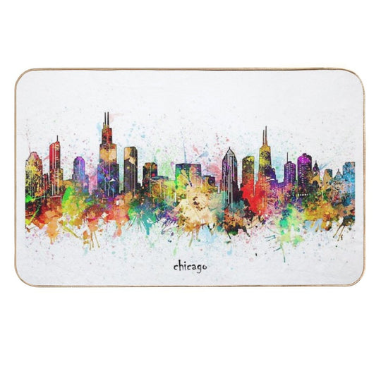 Chicago Skyline  Easy To Clean Bath Mat