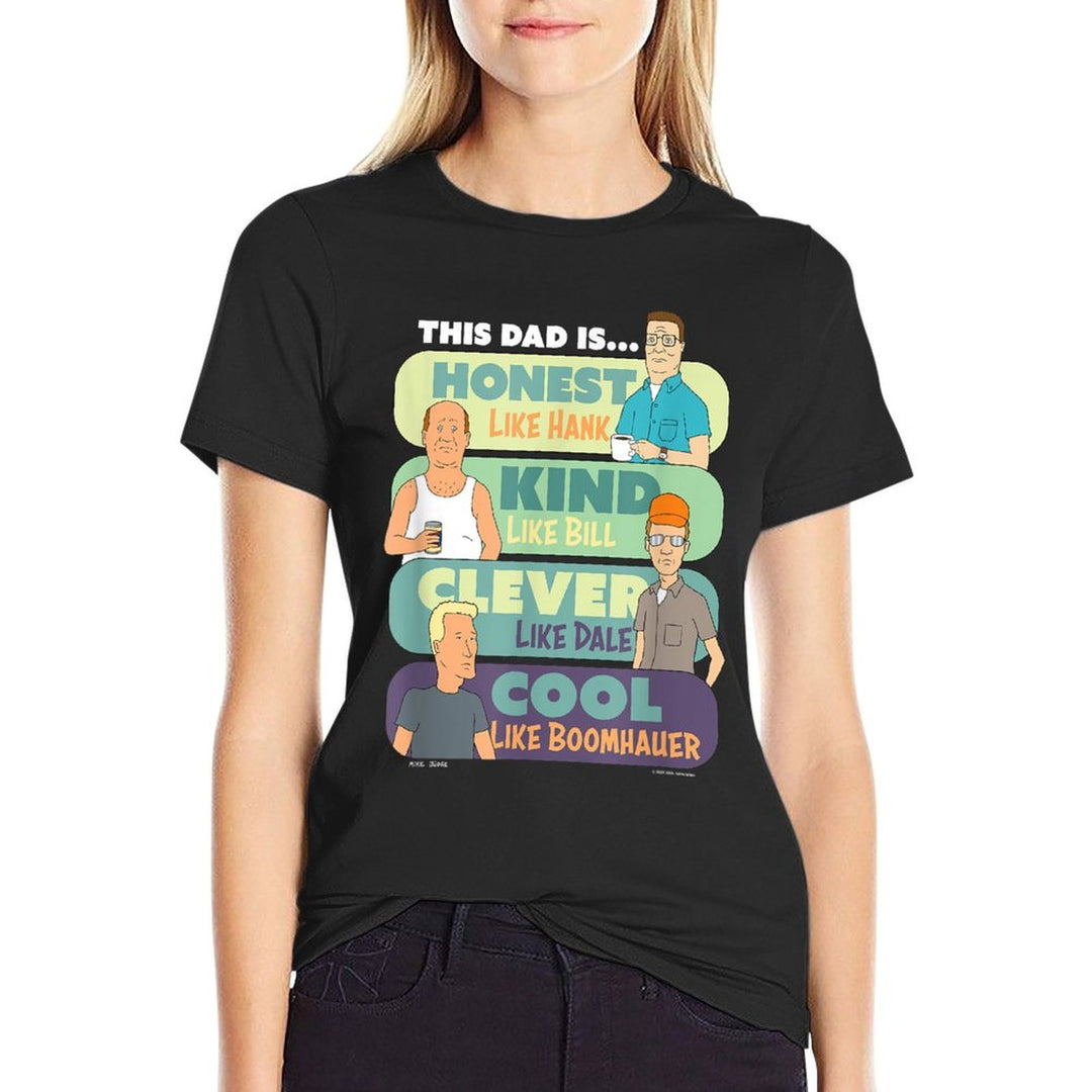 King Of The Hill Fathers Day This Dad Is Honest Title Logos  Oversized Silhouette T-Shirt