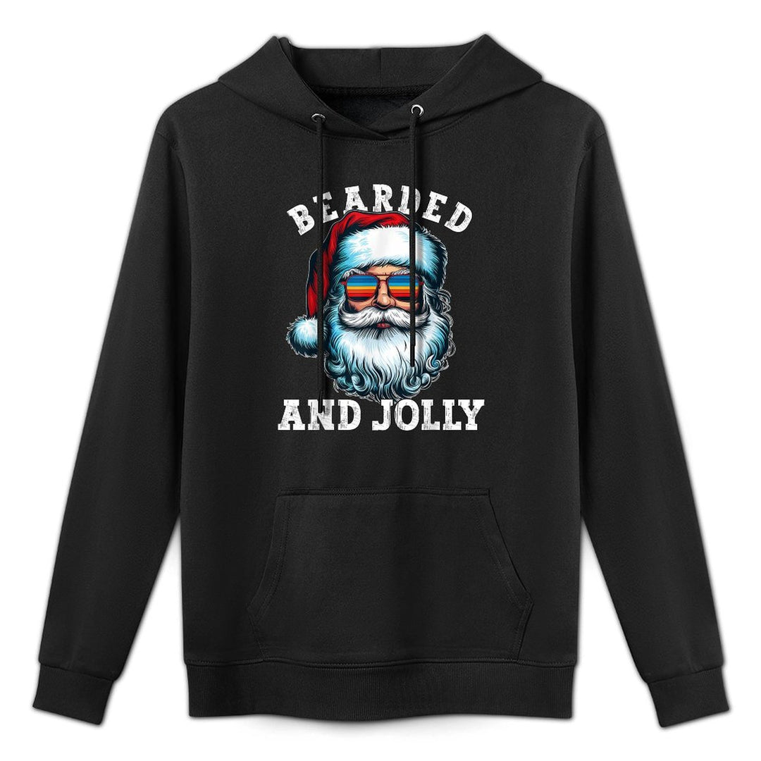 Vintage Mens Bearded And Jolly Gift Christmas For Men Versatile Streetwear Hoodie