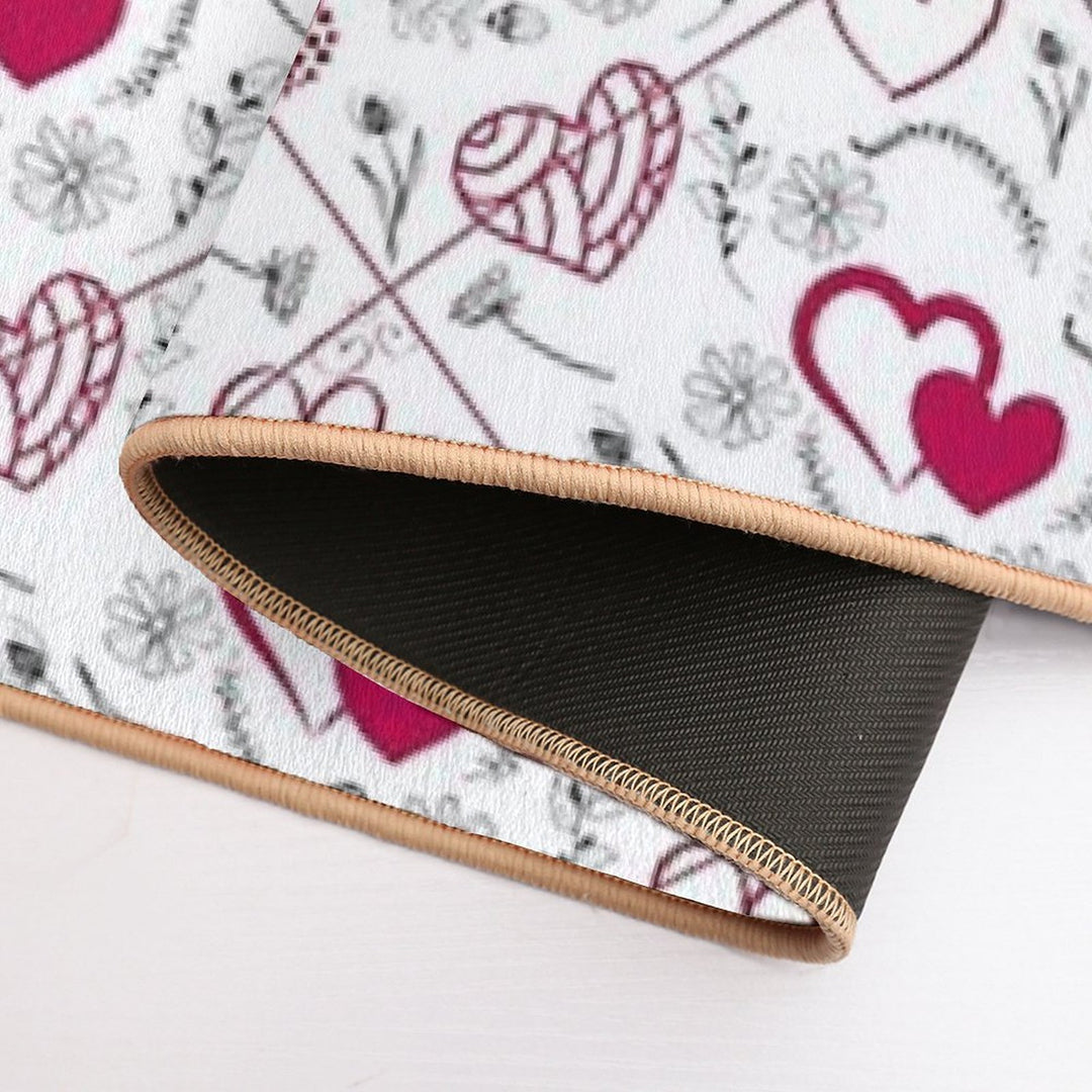 Red & White Hearts Galore  Fade-Resistant Bath Mat