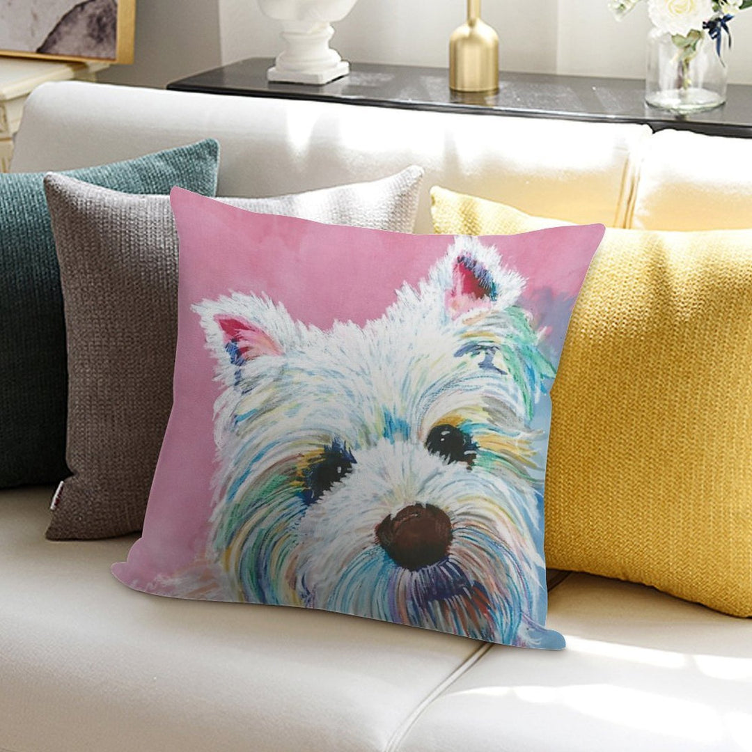 West Highland Terrier Love Soft Bedroom Essential Throw Pillow