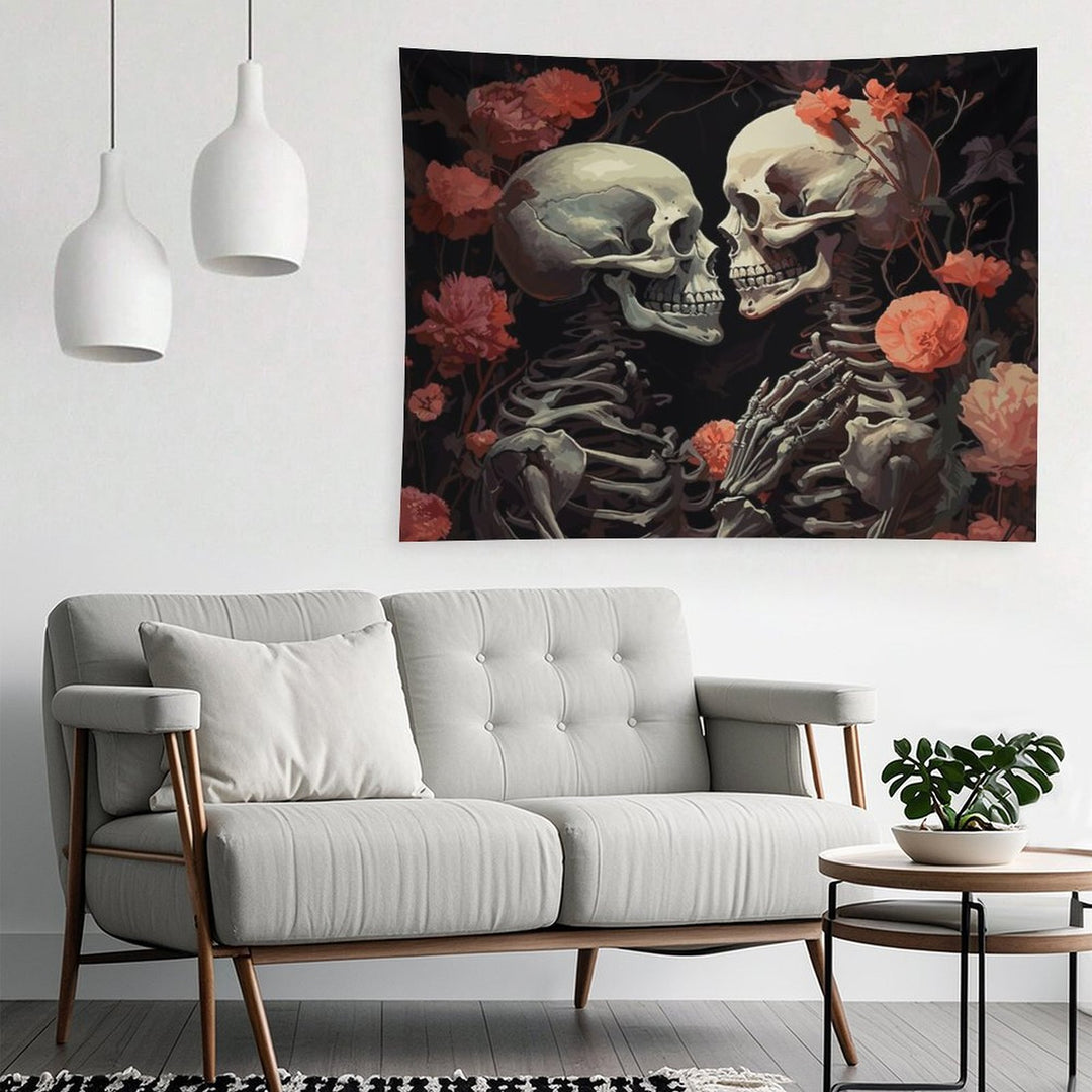 Together Skeleton Lover Art Tapestry
