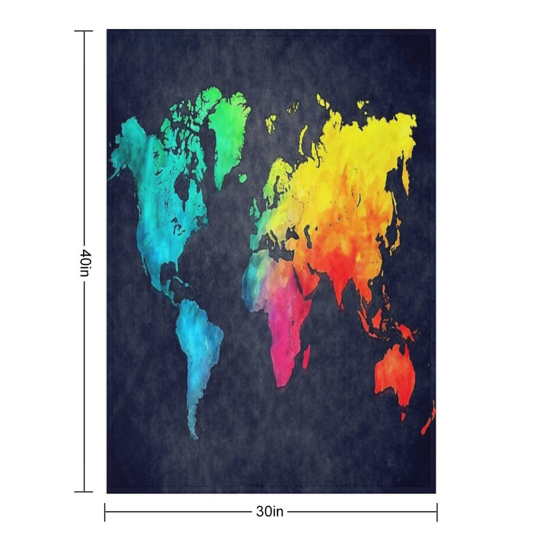 World Map Watercolor 6 #map #worldmap Durable Throw Blanket