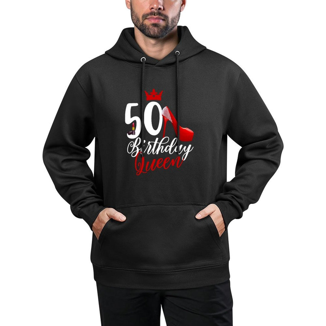 Funny 50th Birthday 50 Birthday Queen Lipstick Stilettos All-Day Comfort Hoodie