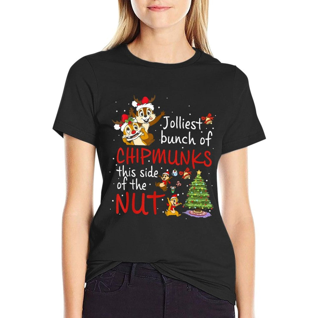 Jolliest Bunch Of Chipmunks This Side Of The Nut Christmas  Oversized Silhouette T-Shirt