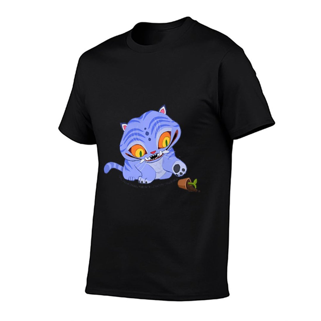 Kpop Demon Hunters Derpy Playing with Plant Vase Pocket Logo  High-quality Stitching T-Shirt