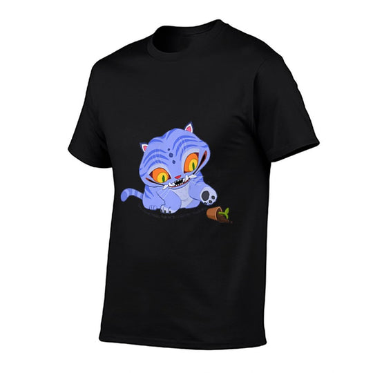 Kpop Demon Hunters Derpy Playing with Plant Vase Pocket Logo  High-quality Stitching T-Shirt