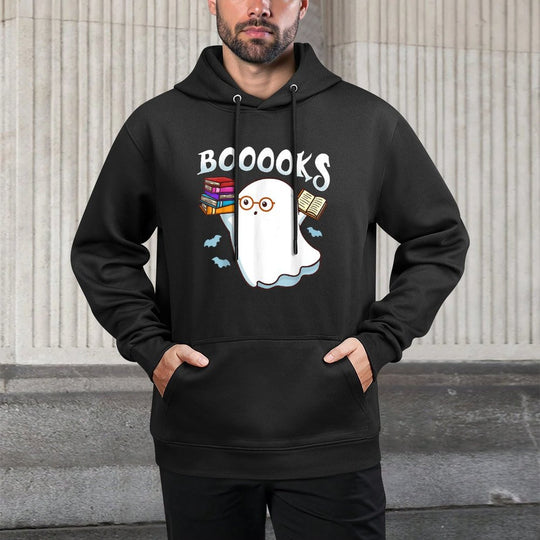 Halloween Books Librarian English Teacher Reader Reading for Men Women Kids Shrink-Resistant Hoodie