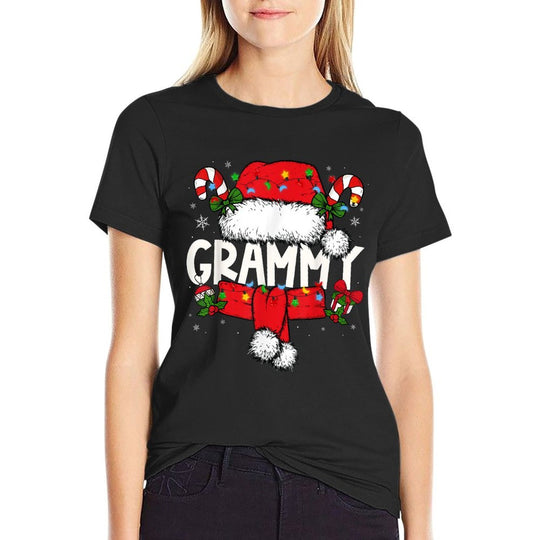 Grammy Christmas Pajama Santa Claus Family Matching Grandma  Trendy Pattern T-Shirt