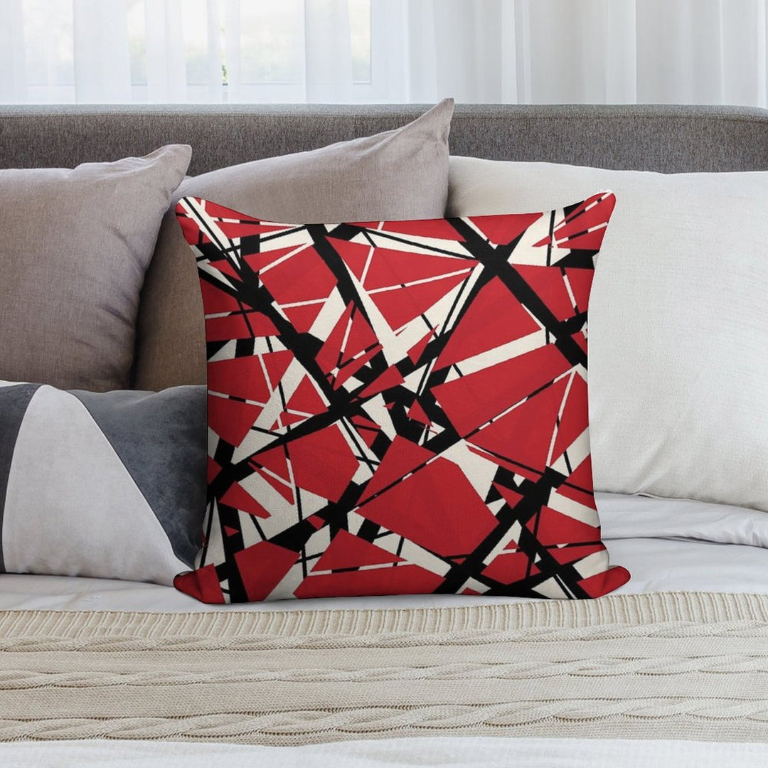 EVH Authentic Stripes Design (red) Soft Fade-Resistant Throw Pillow