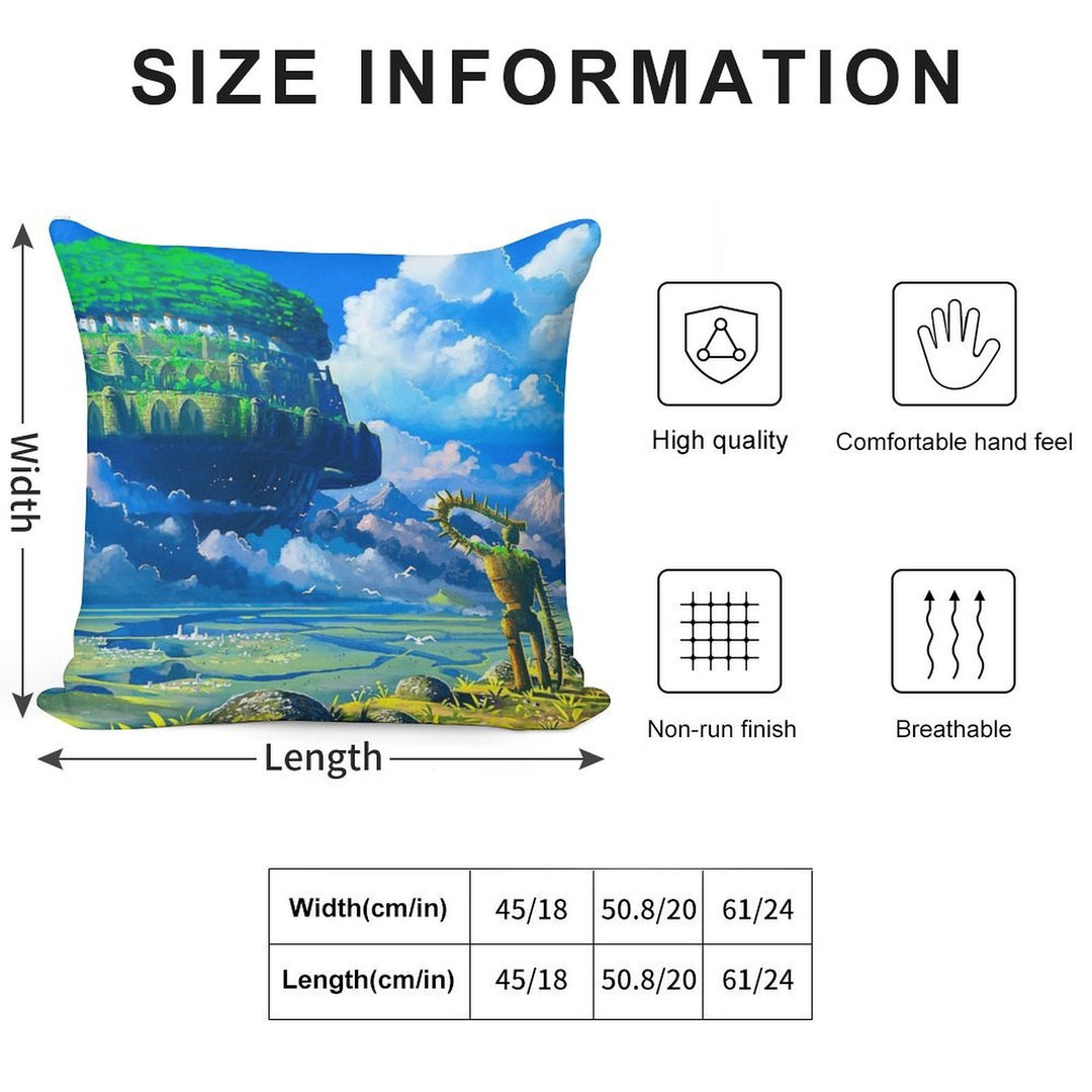 Castle over The Clouds Soft High-Density Material Throw Pillow