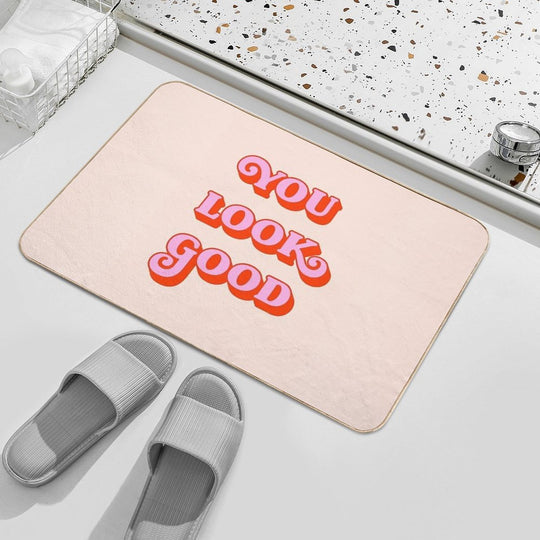 You Look Good (Peach And Pink Tone)  Multi-Purpose Bath Mat