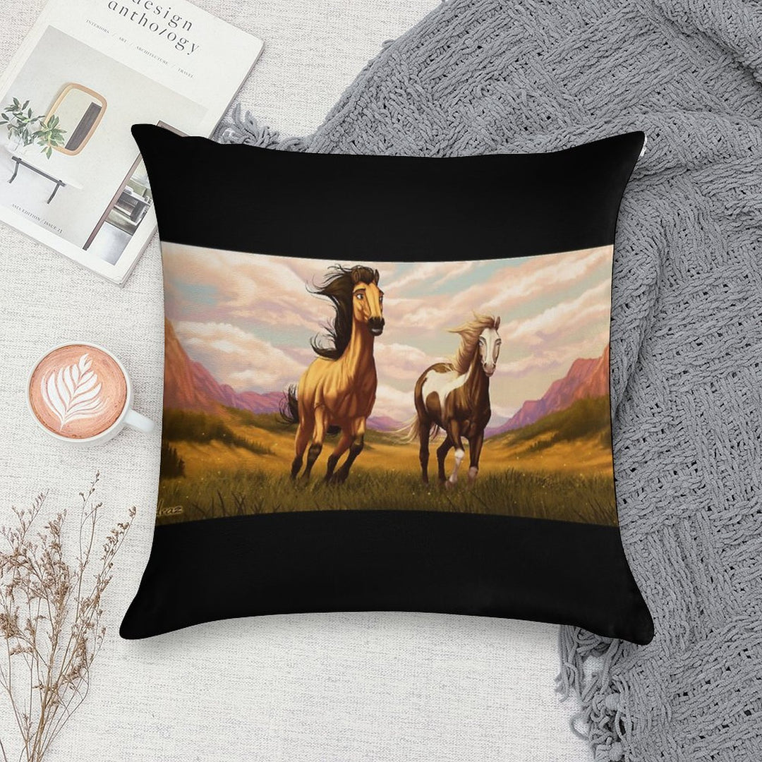 Spirit Stallion of The Cimarron Soft High-Density Material Throw Pillow