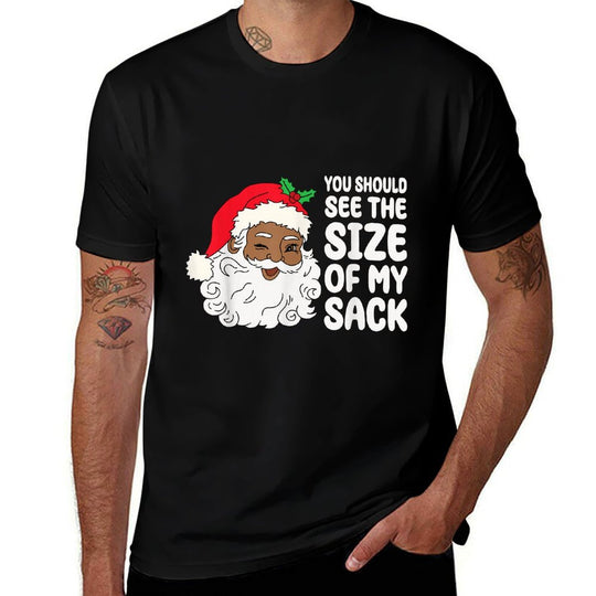 Funny Christmas Santa Claus Afro African American Xmas Mens  Classic T-Shirt