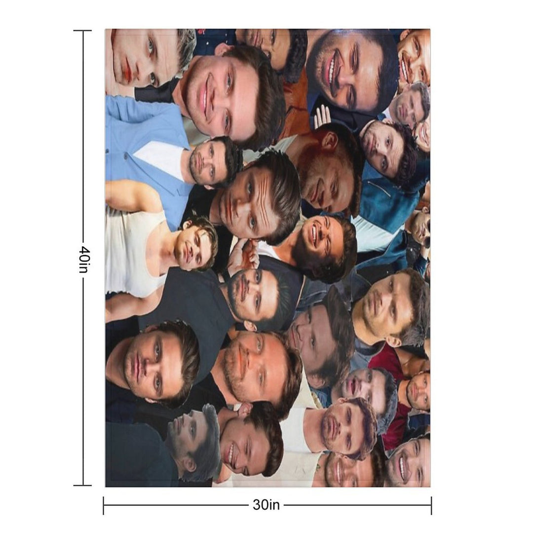 Sebastian Stan Photo Collage 2 All-season Throw Blanket
