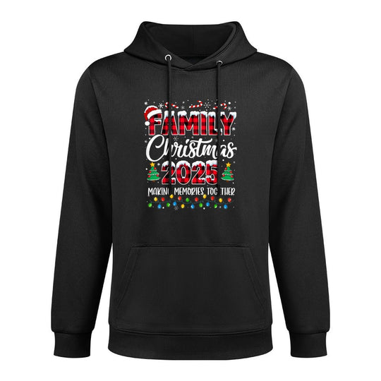 Family Christmas 2025 Matching Squad Santa Red Plaid Xmas Layering Staple Hoodie