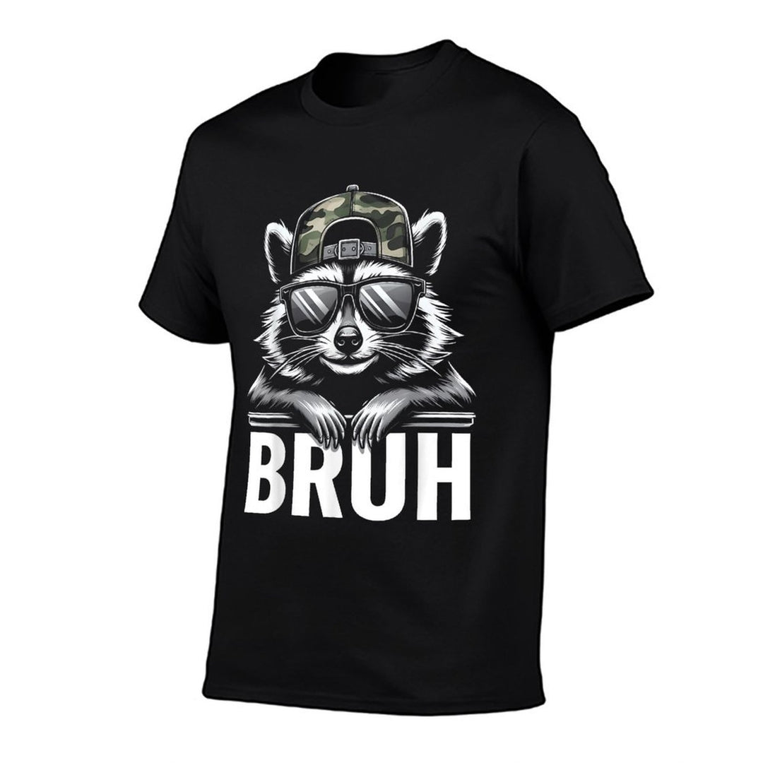 Bruh Raccoon Trash Racoon Camo Hat Youthns Kids Slang  Graphic-printed T-Shirt