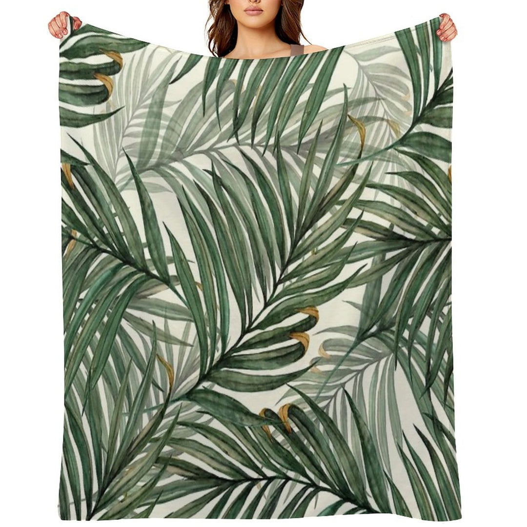 Palm Leaves Velvety-soft Throw Blanket