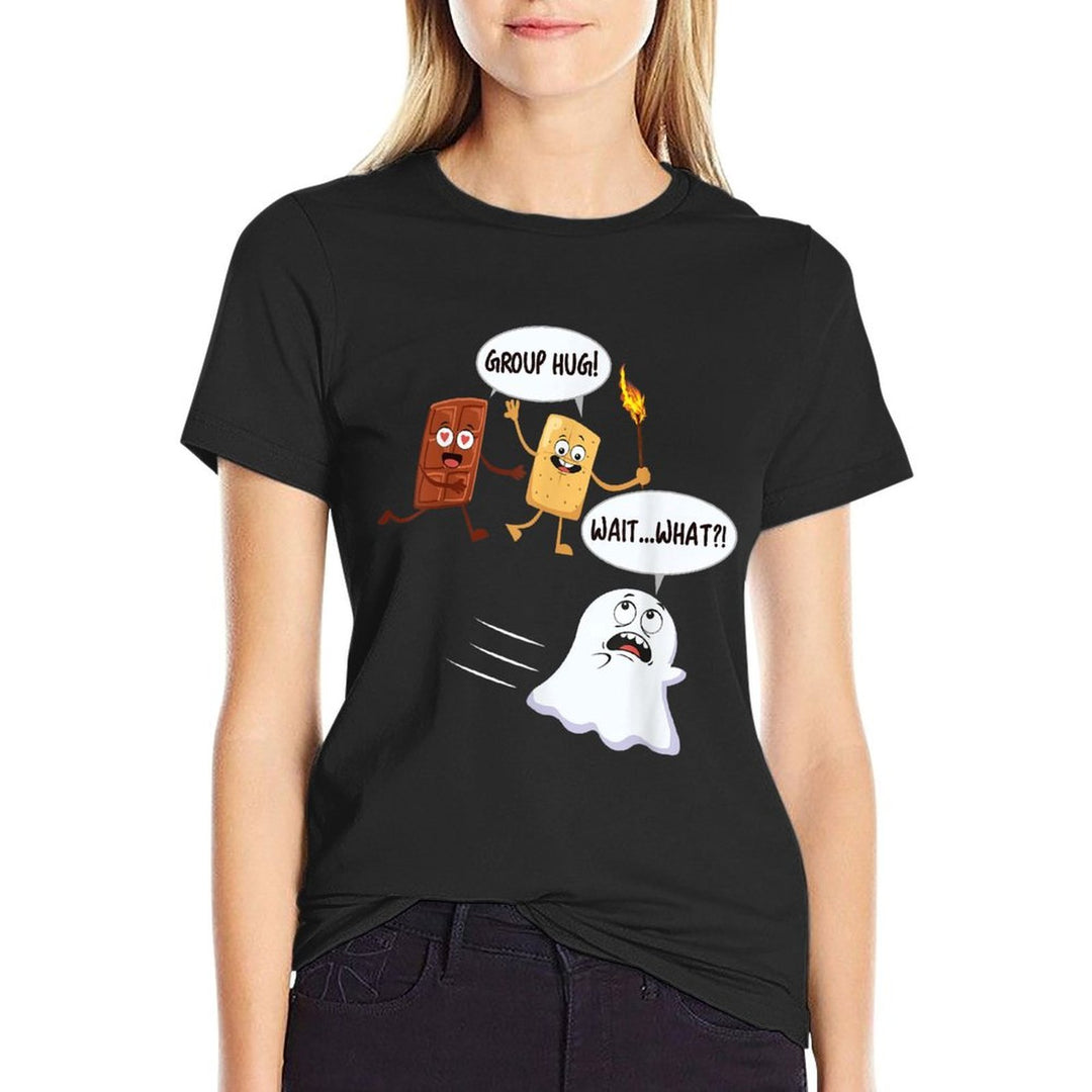 Funny Halloween Camping Smores Smores Marshmallow Ghost  Trendy Pattern T-Shirt