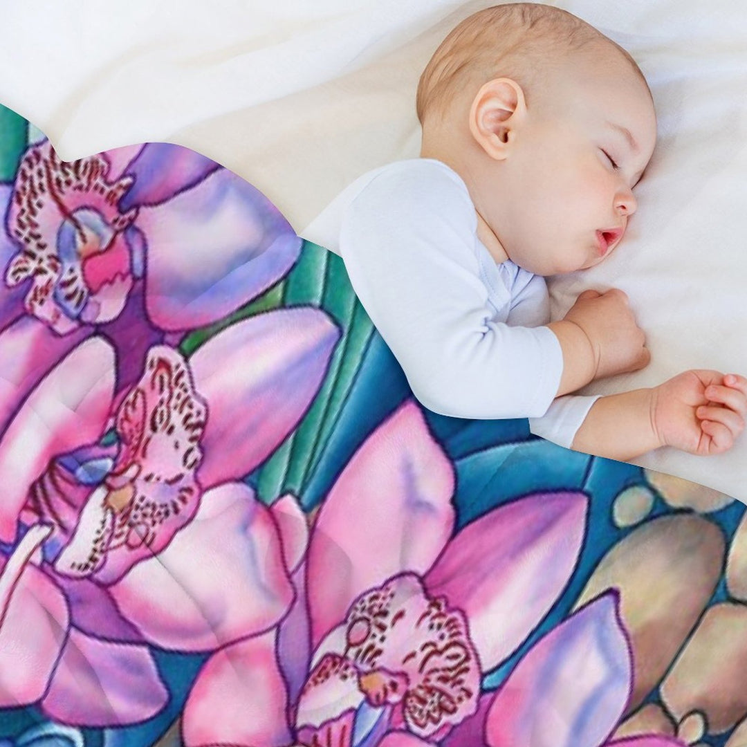 Orchid Splash Durable Throw Blanket
