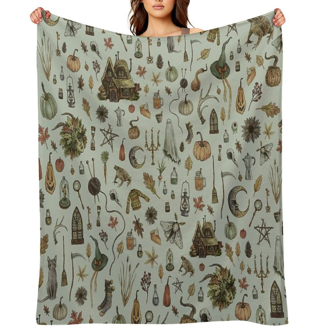 Green Cozy Crone Easy Care Throw Blanket