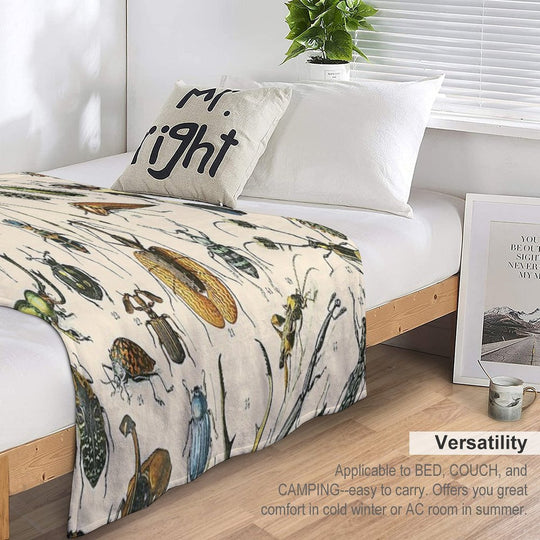 Insects Vintage Bug Chart Gift-ready Throw Blanket