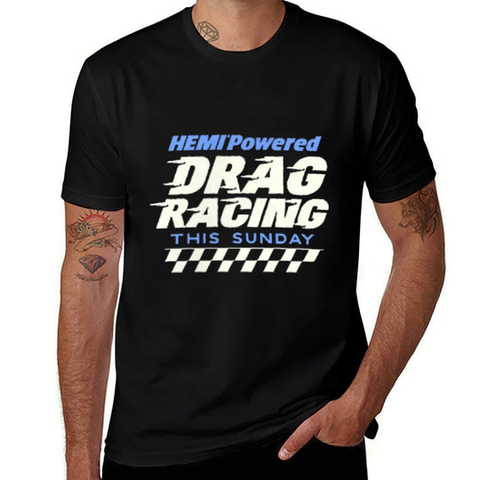 Dodge Drag Racing - Black, Small, Unisex,, Crew Neck, Classic Fit, 100 Polyester, Licensed Design, Racing Enthusiasts, All Ages  Trendy Pattern T-Shirt