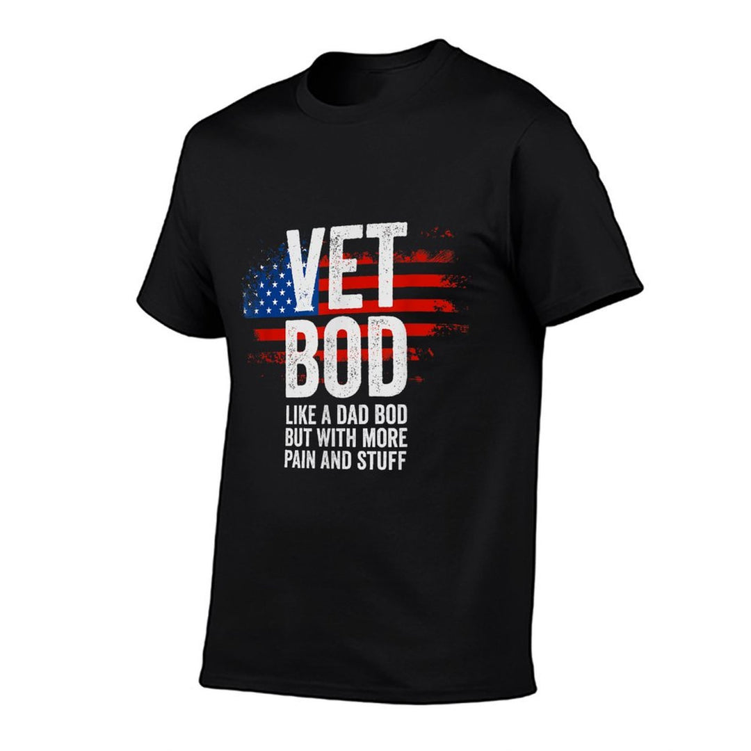 Funny Veteran Ts For Men American Vet Bod Like Dad Bod  Vintage-inspired T-Shirt