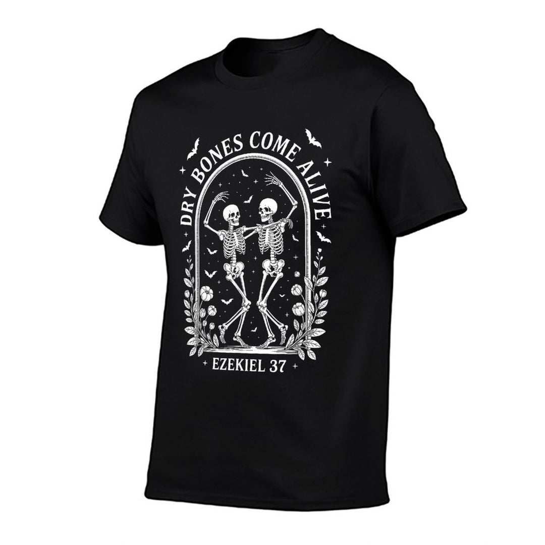 Dancing Skeleton Dry Bones Come Alive Christian Halloween  Oversized Silhouette T-Shirt