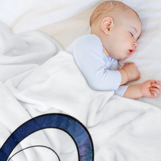 Copy of Hearing Aid Line Art with Blue Sky And Clouds Versatility Throw Blanket