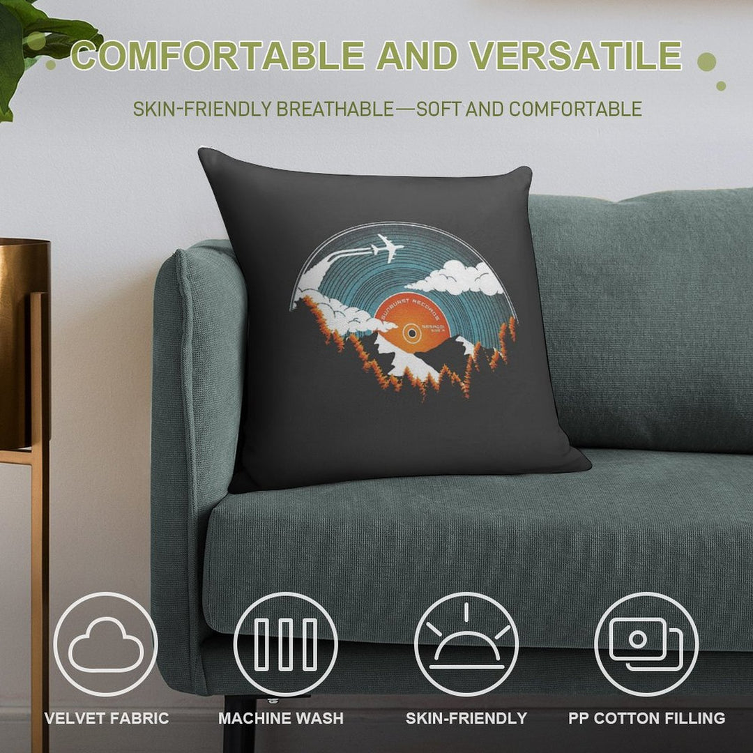 Sunburst Records Redux Soft Easy Maintenance Throw Pillow