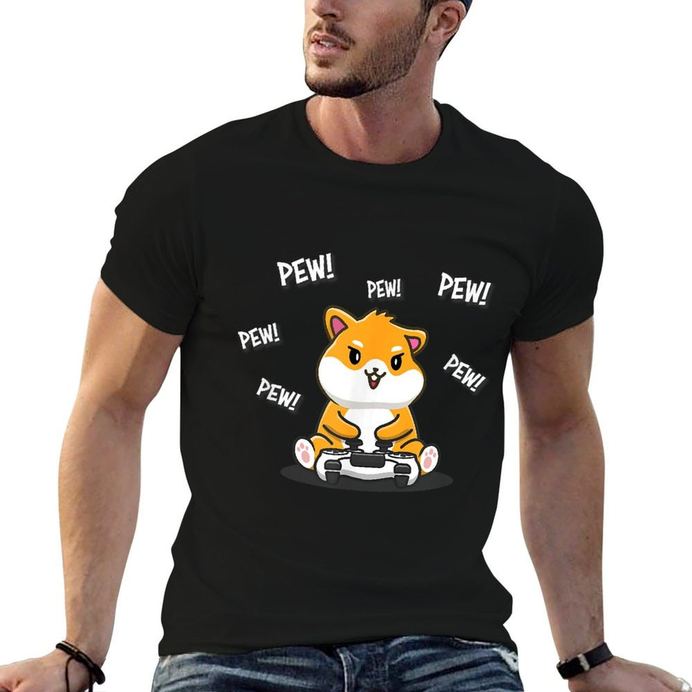 Funny Kawaii Kids Video Gamer Pew Meme Hamster Lover  Cotton T-Shirt