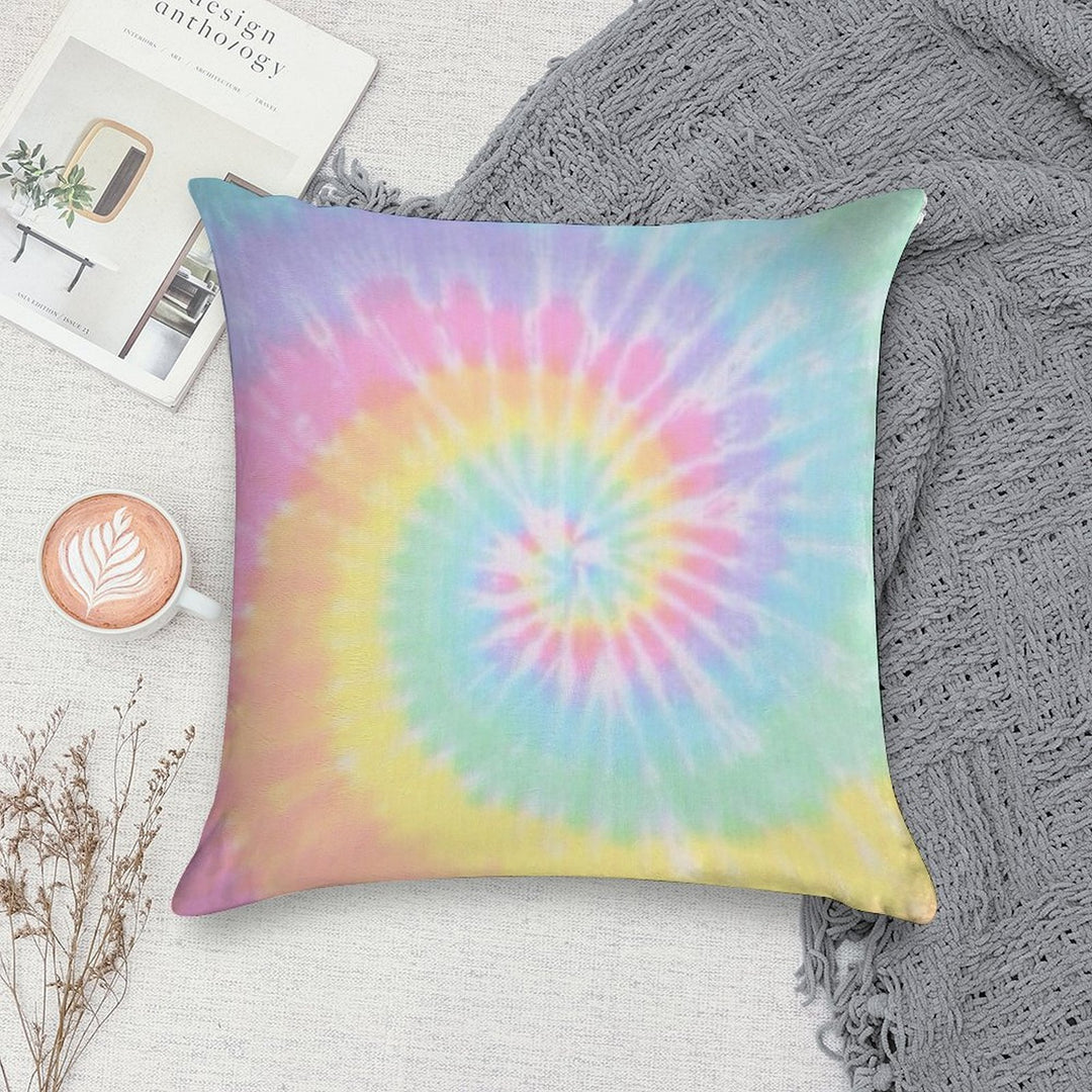 Rainbow Tie Dye Soft Decorative Cover Throw Pillow