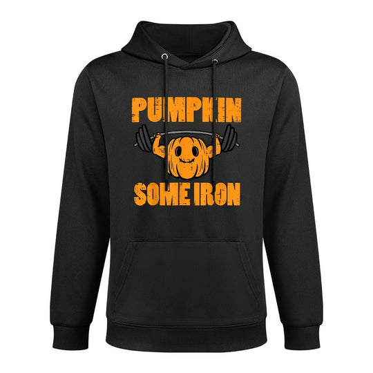 Halloween Gym Pumpkin Some Iron Workout Costume Men Women Moisture-Wicking Hoodie